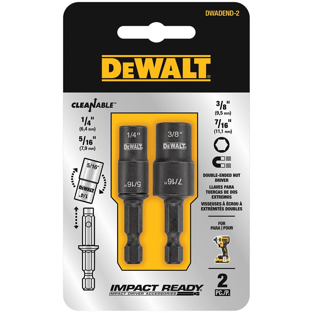 DeWalt DWADEND-2 1/4" & 5/16" and 3/8" & 7/16" Double Ended Hex Nut Driver Set