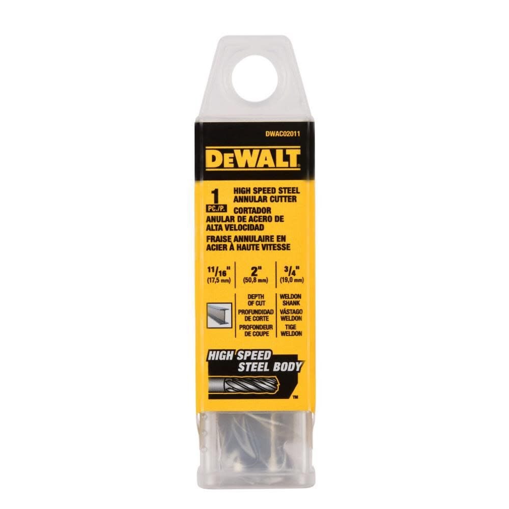 DeWalt DWAC02011 11/16In x 2In HSS Annular Cutter 3/4In WD