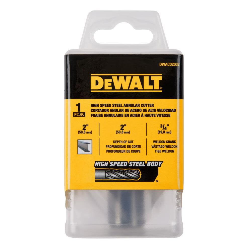 DeWalt DWAC02032 2In x 2In HSS Annular Cutter 3/4In Weldon