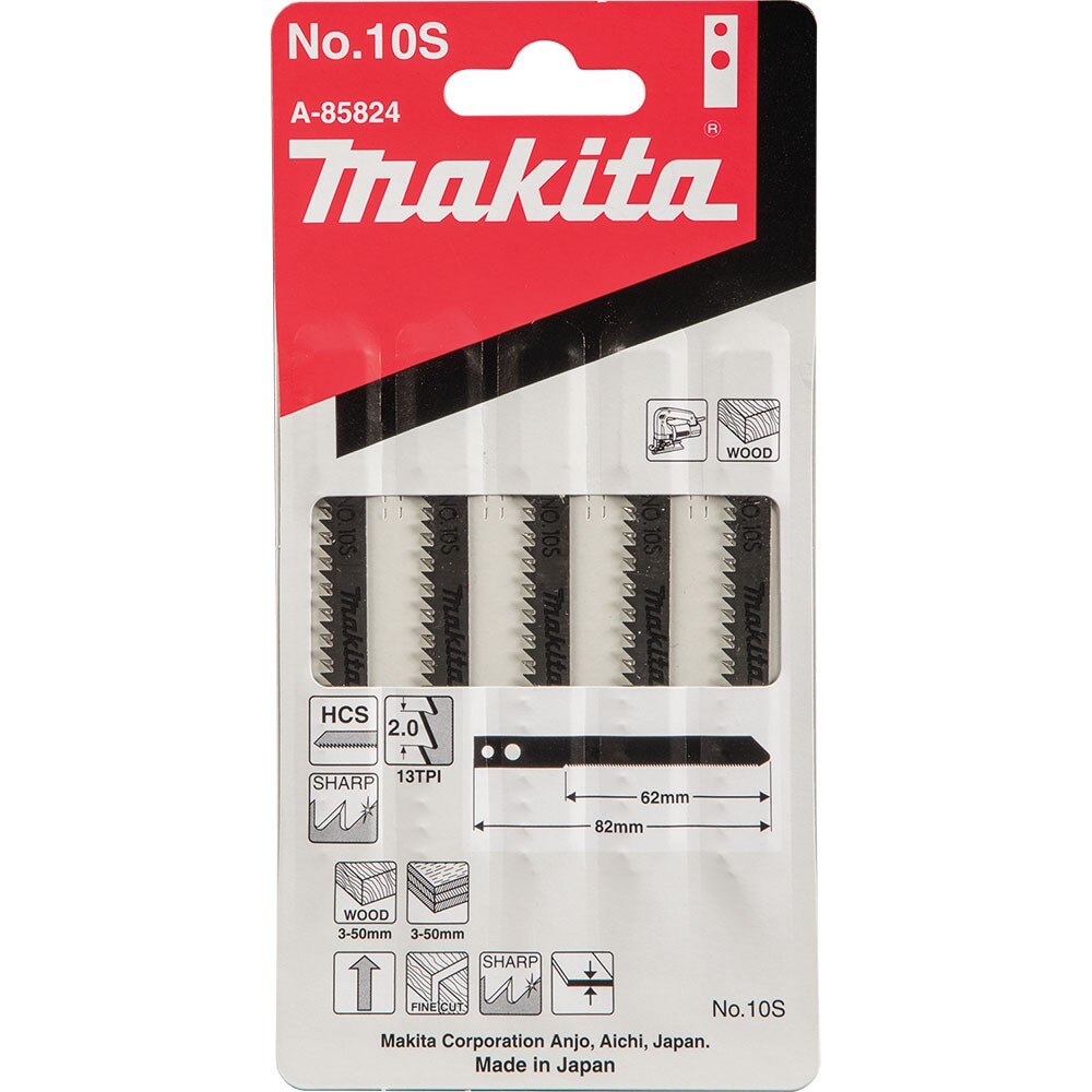 Makita A-85824 Jig Saw Blade, Makita Shank, 3-1/8" x 12T, 5/pk