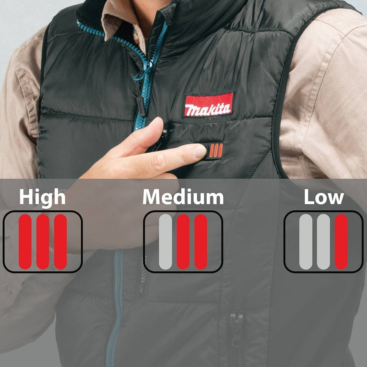 Makita DCV200Z3XL 18V LXT Black Heated Vest XXXL