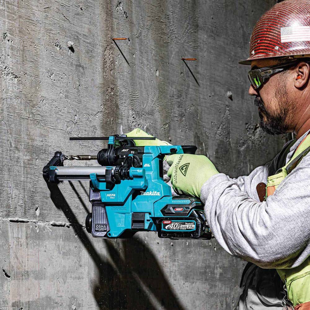 Makita GRH10D1W 40V max XGT Brushless Cordless 13/16" SDS-PLUS AVT Rotary Hammer Kit w/Dust Extractor, AFT, AWS Capable (2.5Ah)