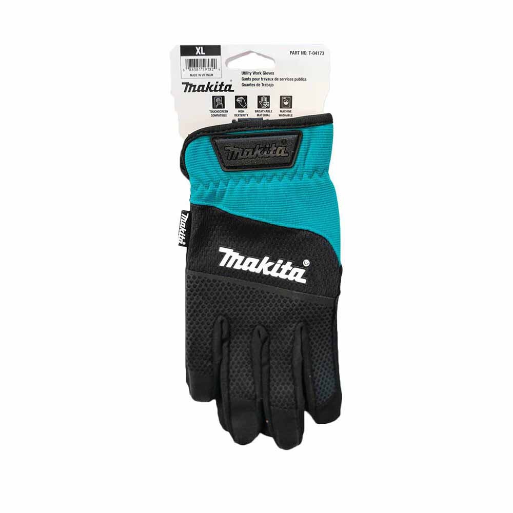 Makita T-04173 Open Cuff Flexible Protection Utility Work Gloves (X-Large)