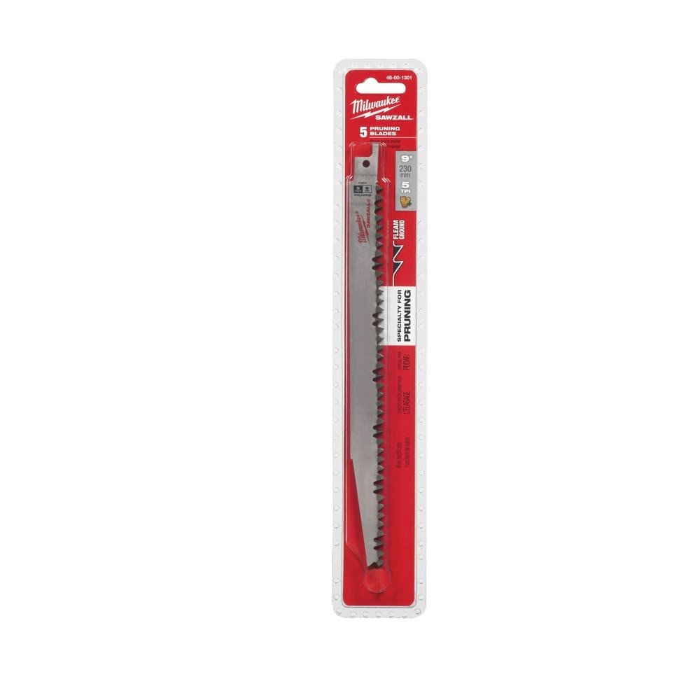 Milwaukee 48-00-1301 Sawzall Blade Wood 5 Teeth per Inch 9-Inch Length, 5 Pack