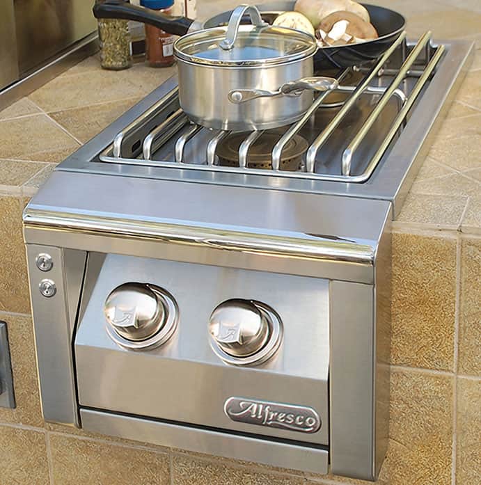Alfresco Built-In Propane Gas Double Side Burner - AXESB-2-LP