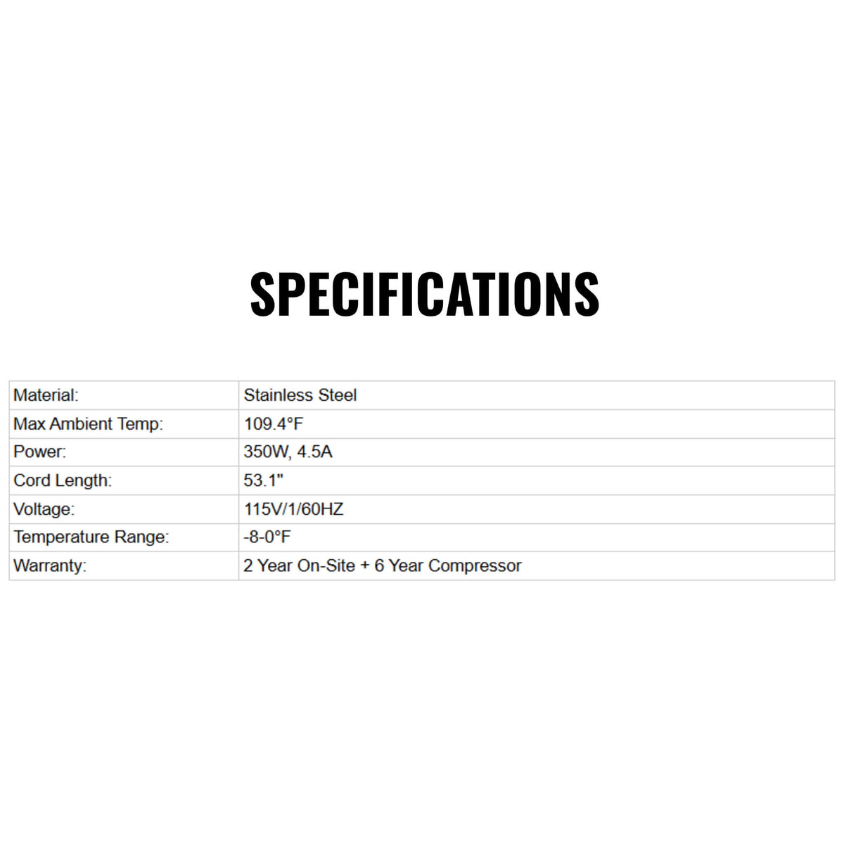 Heavy-Duty Commercial Stainless Steel Undercounter Worktop Freezer