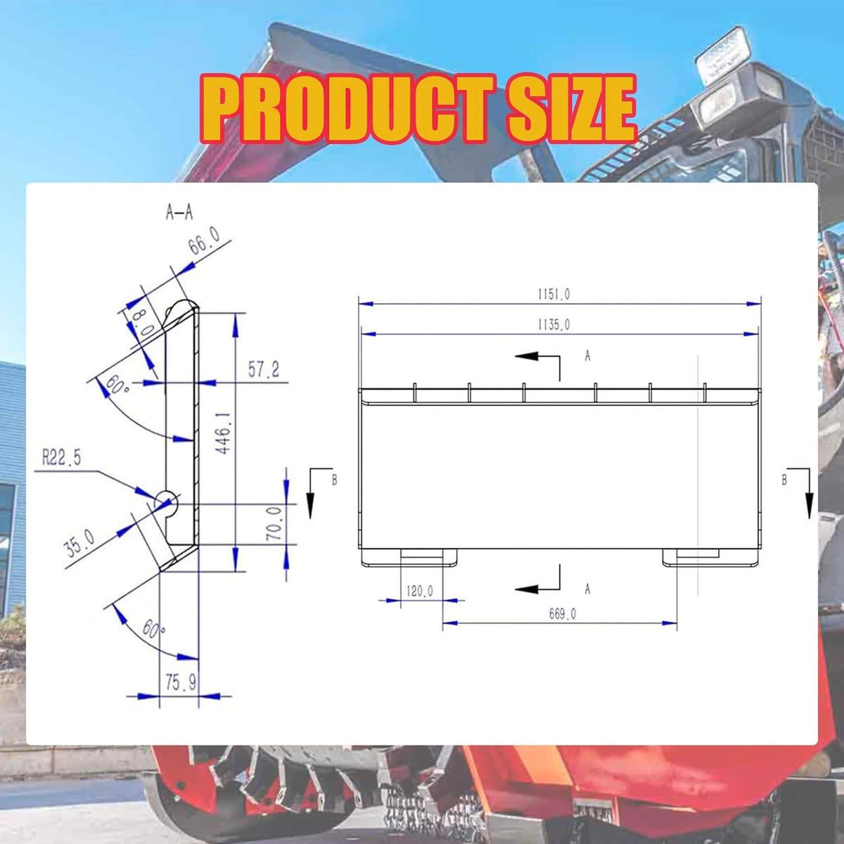 Heavy-Duty 72-Inch Hydraulic Forestry Mulcher Skid Steer Loader Attachment