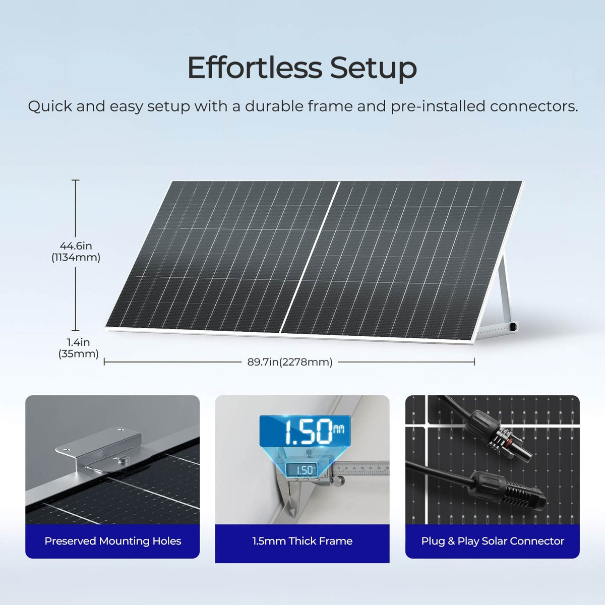 Renogy 2PCS Bifacial 590 Watt N-Type Monocrystalline Solar Panel