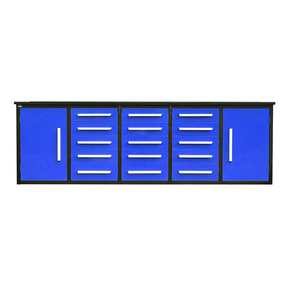 10ft Workbench Storage Cabinet with 15 Drawers & 2 Cabinets