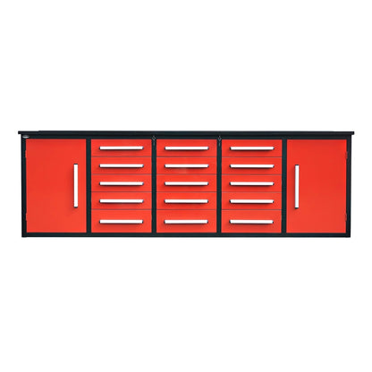 10ft Workbench Storage Cabinet with 15 Drawers & 2 Cabinets