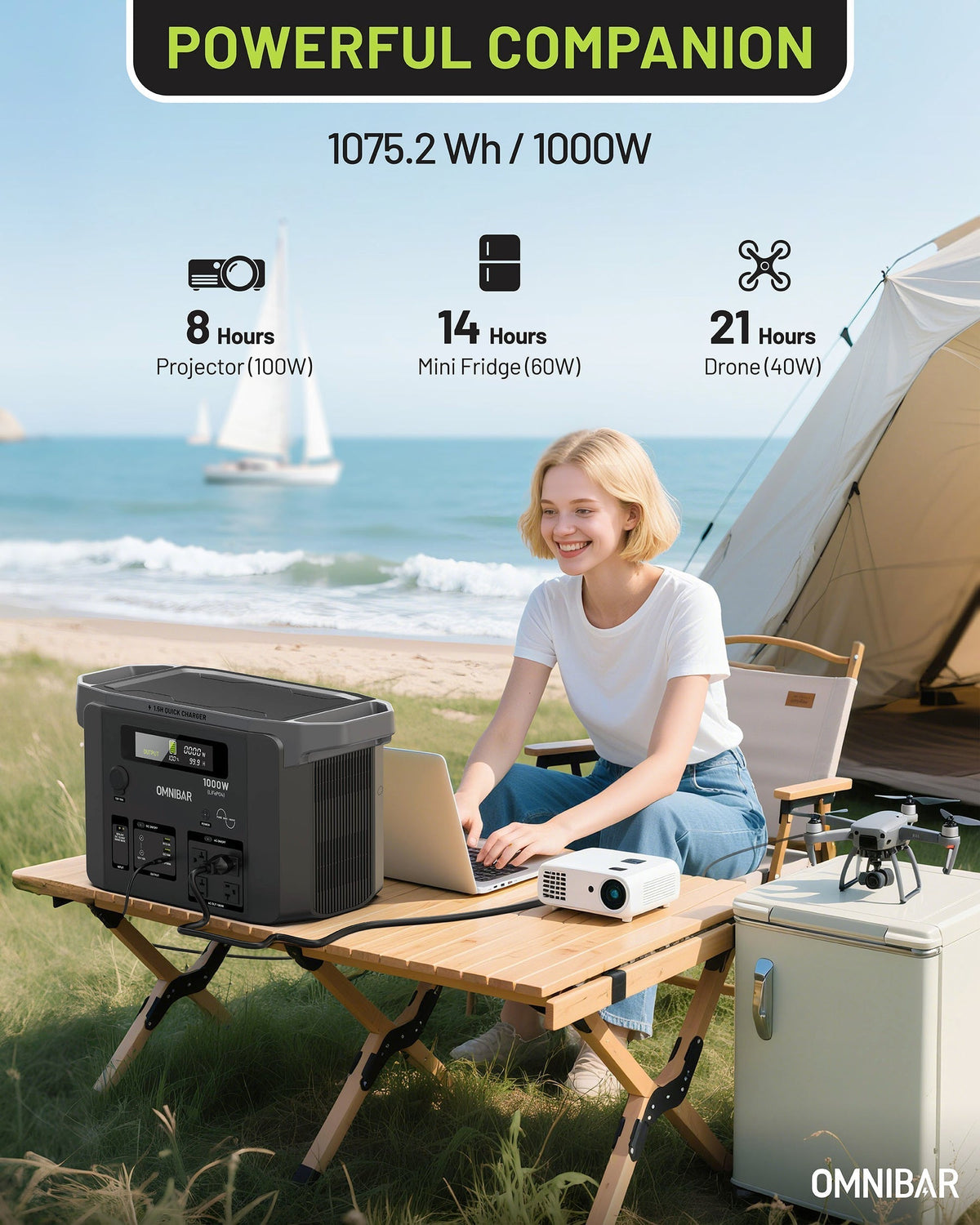 OMNIBAR 1000W Power Station EVO Alloy