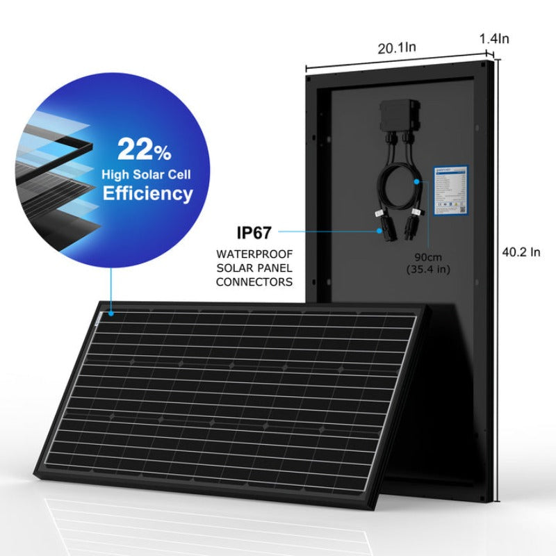Acopower 100W mono
200Ah/1.5kW
(2x100Ah) Li200Ah M600w
