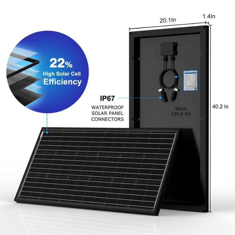 Acopower 100W mono
200Ah/1.5kW
(2x100Ah) Li200Ah M500w