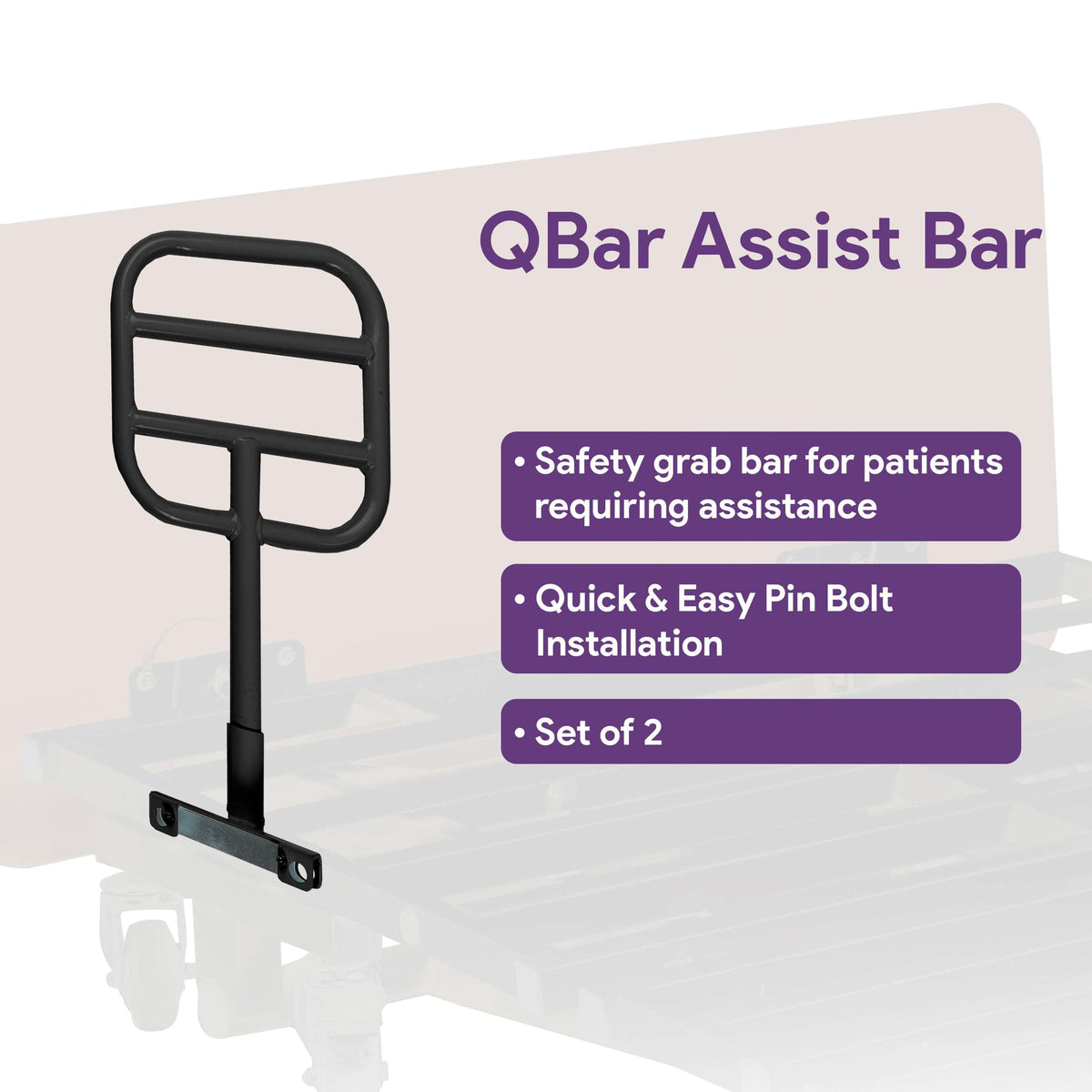 Ultra Low Electric Hospital Bed with Qbar Rails