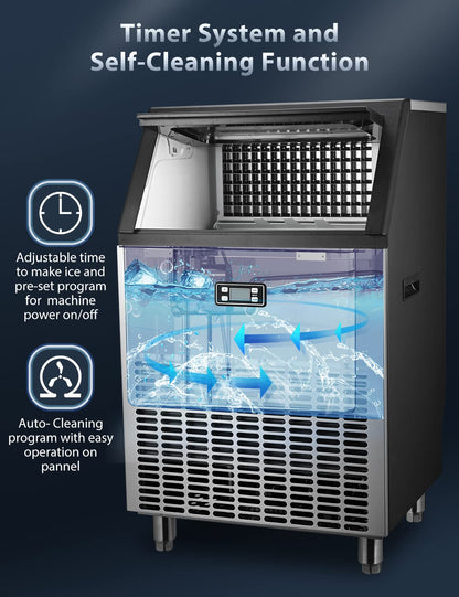 Commercial Ice Maker - Multiple Sizes 100LBS 200LBS 265LBS - Z5895