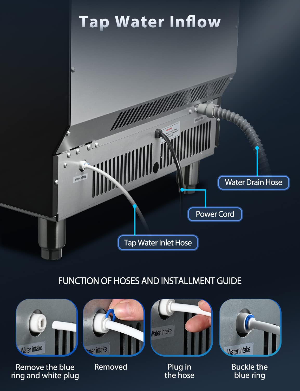 Commercial Ice Maker - Multiple Sizes 100LBS 200LBS 265LBS - Z5895
