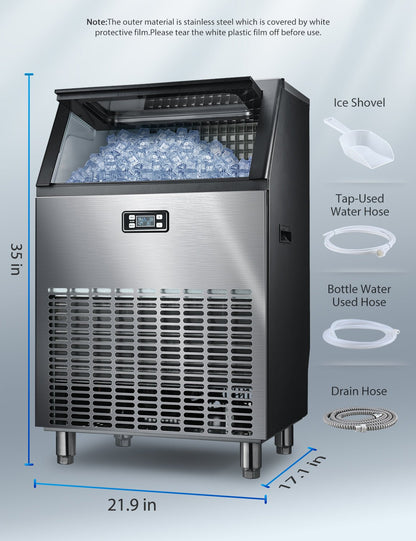 Commercial Ice Maker - Multiple Sizes 100LBS 200LBS 265LBS - Z5895
