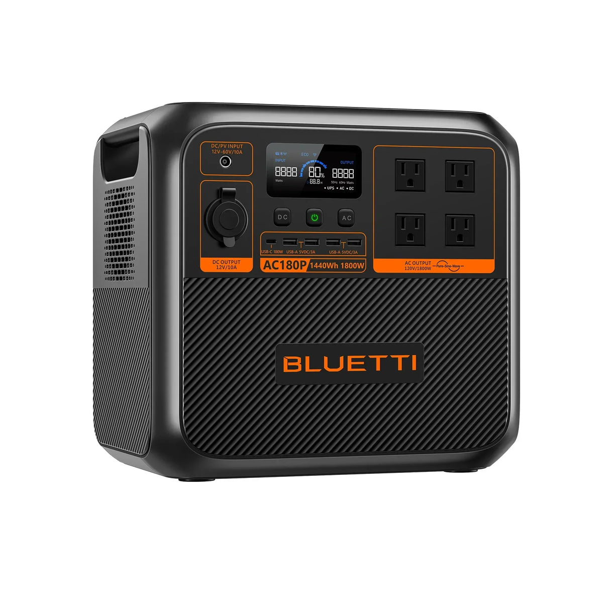 BLUETTI AC180P Solar Portable Power Station | 1,800W / 1,440Wh