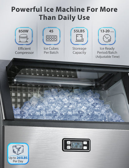 Freestanding Commercial Ice Maker - Multiple Sizes 100LBS 200LBS 265LBS