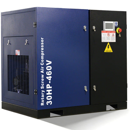123CFM Rotary Screw Air Compressor, 30HP, 125PSI, 460V 3PHASE 60HZ