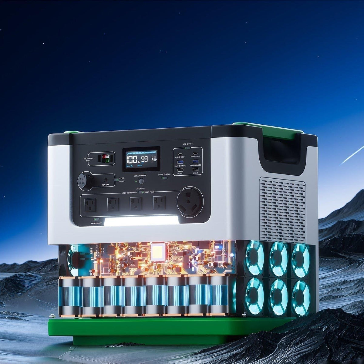 Nature's Generator Lithium 3600 Solar Generator and Transfer Switch