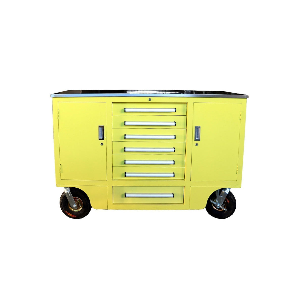 4.5ft Heavy Duty Mobile Workbench with 7 Drawers & 2 Cabinets