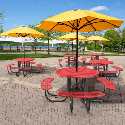 46" Round Picnic Table with Umbrella Hole