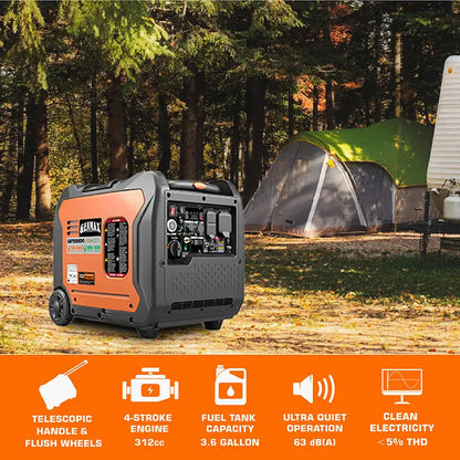 Genmax GM7250iEDC Portable Inverter Generator, 7250W Super Quiet Dual Fuel Portable Engine with Parallel Capability, EPA &CARB Compliant