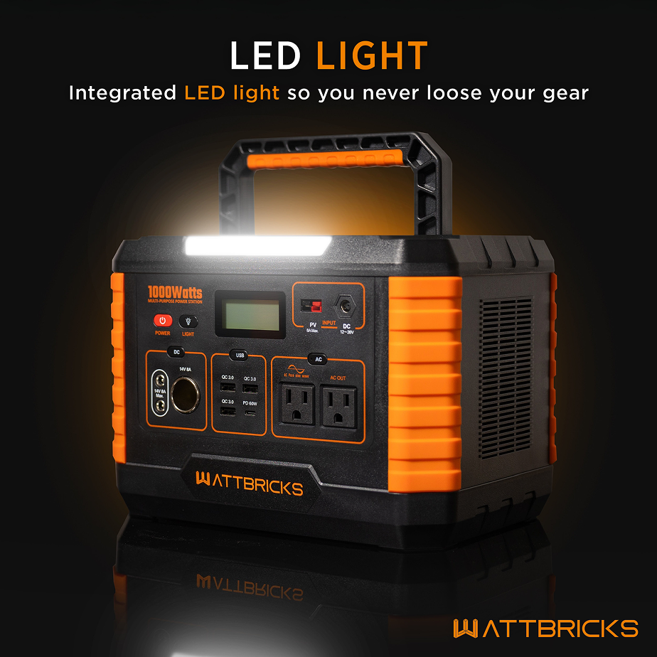 Wattbricks MP1000 Power Station (2000w Peak) 999wh