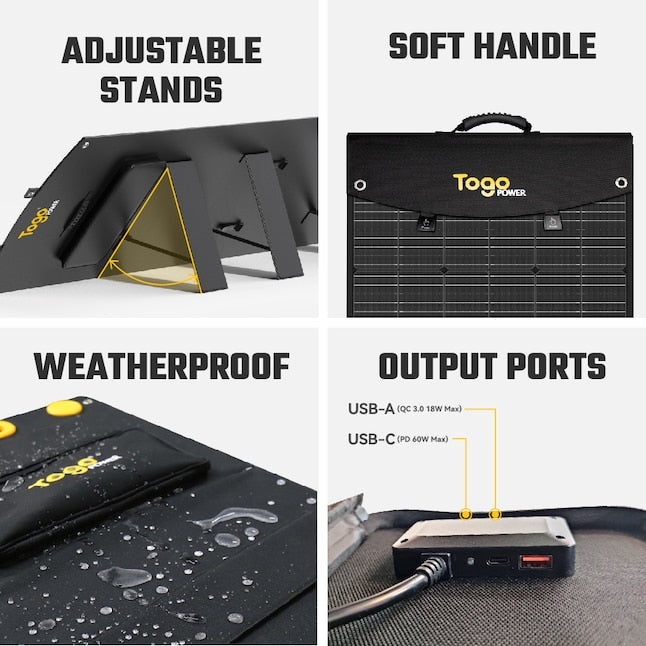 Togopower Advance 20.8-in x 22.8-in x 2.7-in 200-Watt Portable Solar Panel