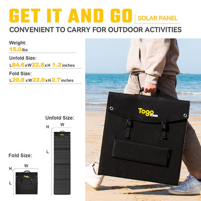 Togopower Advance 20.8-in x 22.8-in x 2.7-in 200-Watt Portable Solar Panel