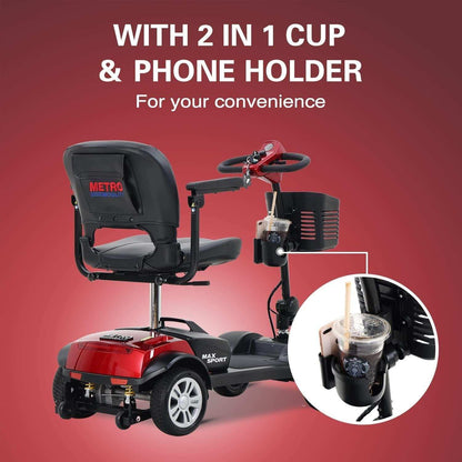 Metro Mobility Max Sport Series 4-Wheel Travel Mobility Scooter
