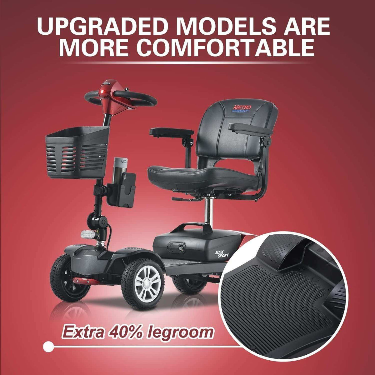 Metro Mobility Max Sport Series 4-Wheel Travel Mobility Scooter