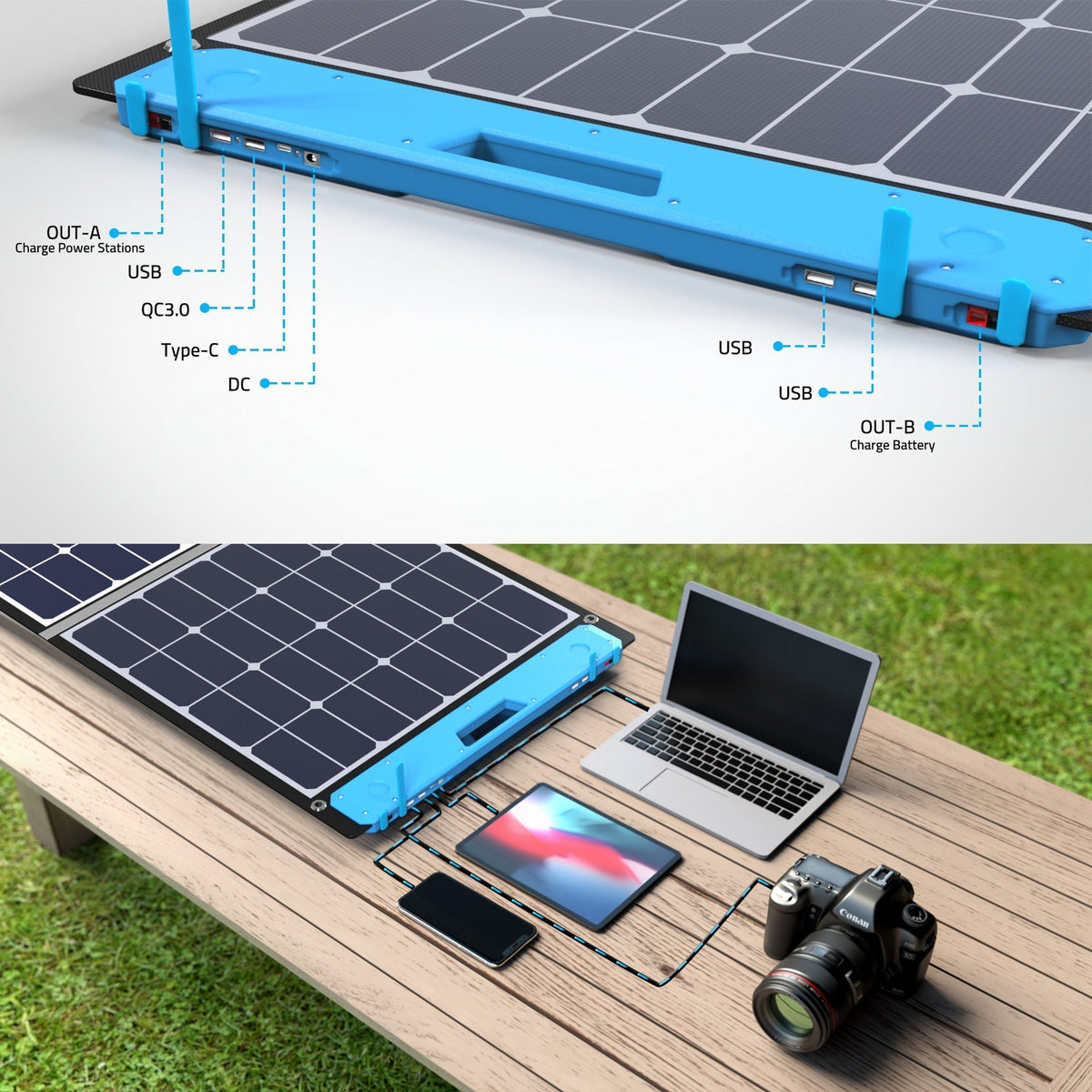 Acopower Foldable Kits Light weight suitcase 200W, w/controller
