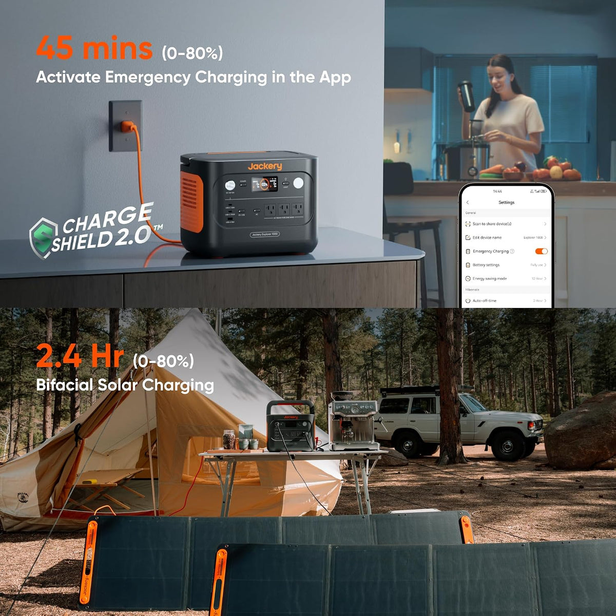 Jackery Explorer 1000V2 + 1 x Solar Saga 100W Air