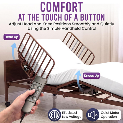Full Electric Hospital Bed with Rail Options