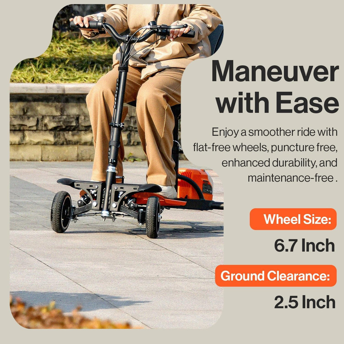 SuperHandy 4-Wheels Passport Pro Mobility Scooter Mobility Scooter - Foldable Travel Mobility Scooter 48V Li-Ion Battery 330lbs Load