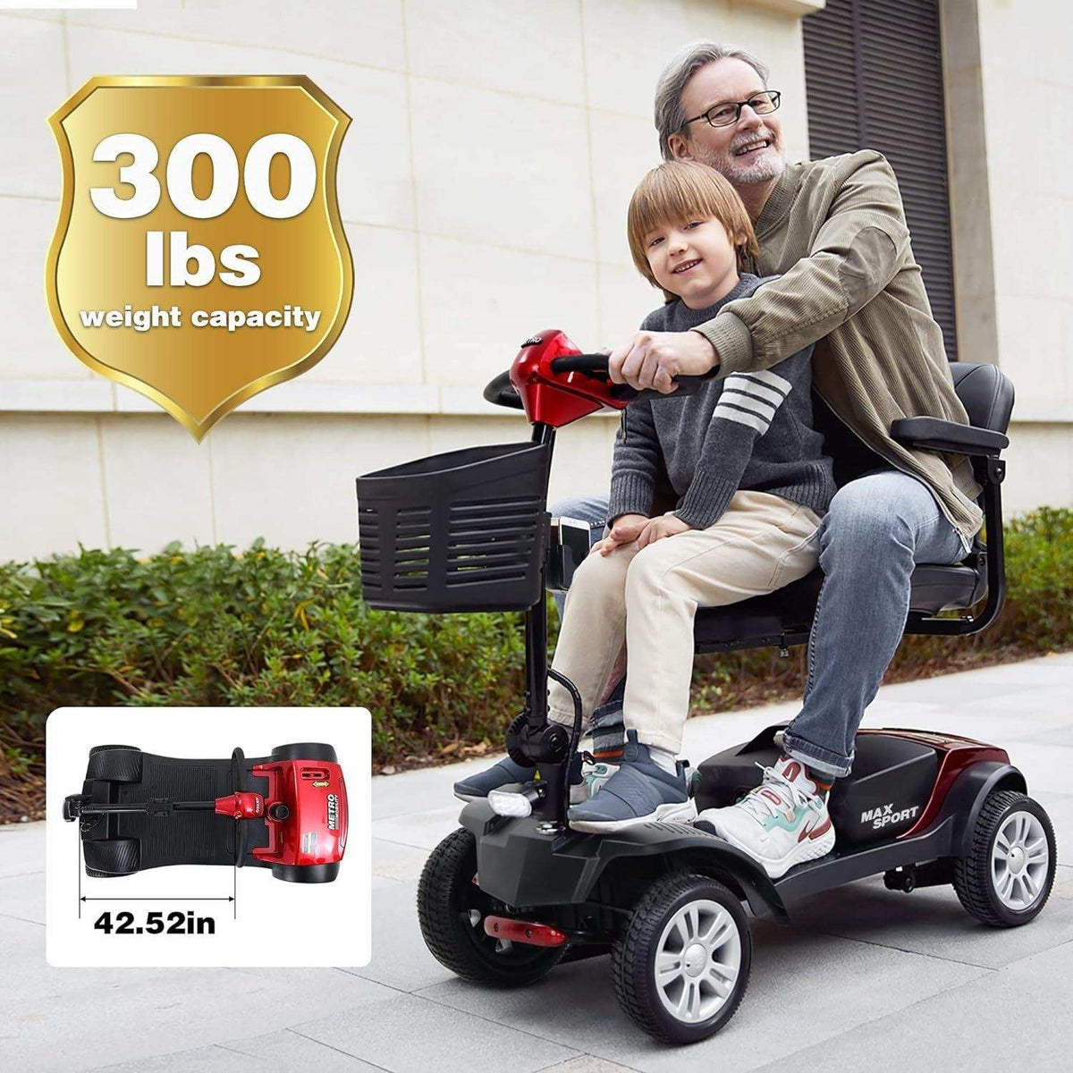 Metro Mobility Max Sport Series 4-Wheel Travel Mobility Scooter