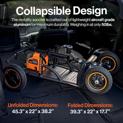 SuperHandy All Terrain 4-Wheels Heavy-Duty Explorer Travel Mobility Scooter - 48V 2Ah Battery 350lb Capacity