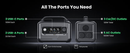 Bundle UGreen : 2 x PowerRoam Portable Power Station 600W/680Wh