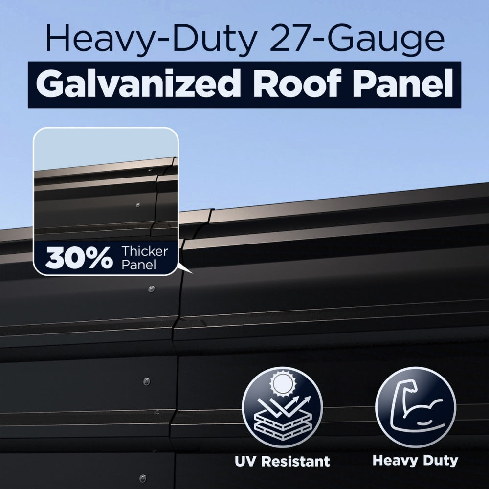 12FT x 25' Metal Carport with Corrugated Roof