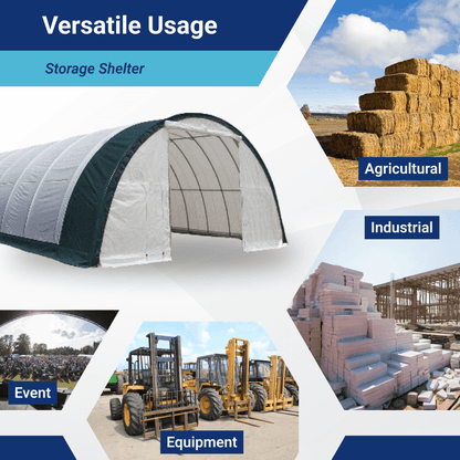 W 30FT x L 65FT x H 15FT Single Truss Arch Storage Shelter