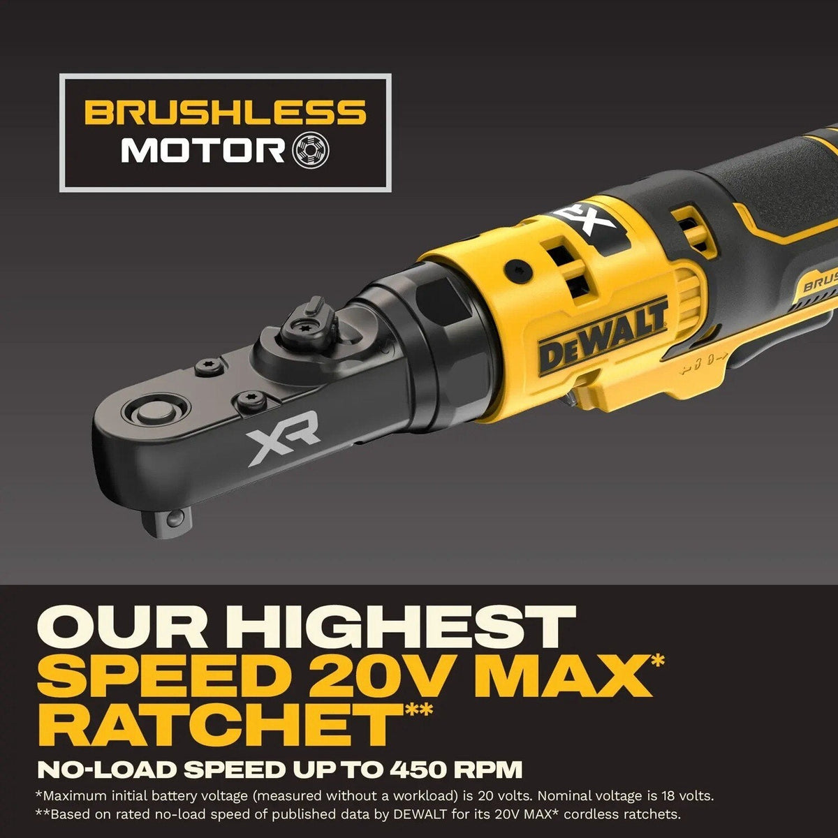 DeWalt DCF520B 20V MAX XR Brushless Cordless Sealed Head Ratchet 1/4" and 3/8" Tool Only
