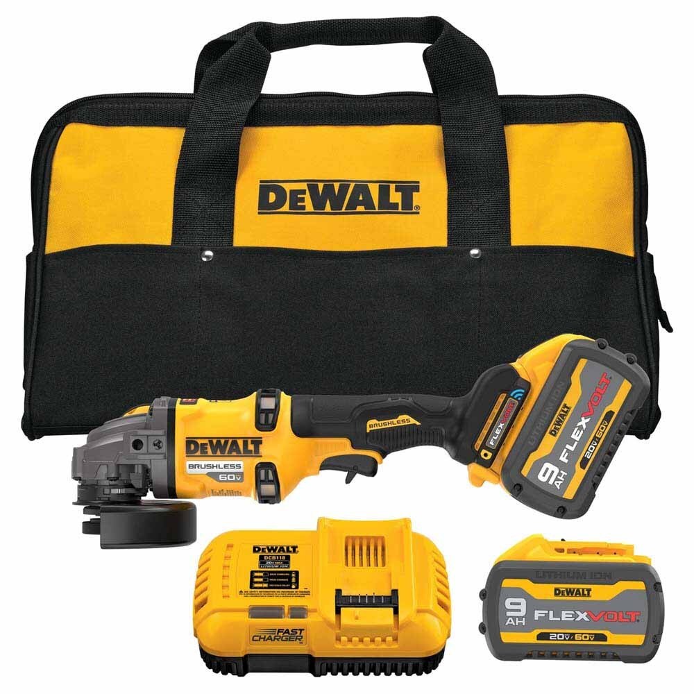 DeWalt DCG418SHDX2 60V MAX* 4-1/2 in. -  6 in. Side Handle Detect Grinder