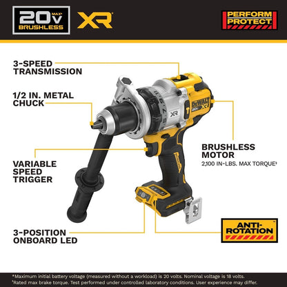 DeWalt DCK2101QQ2 20V MAX XR Hammer Drill and 3-Speed Impact Driver Combo Kit