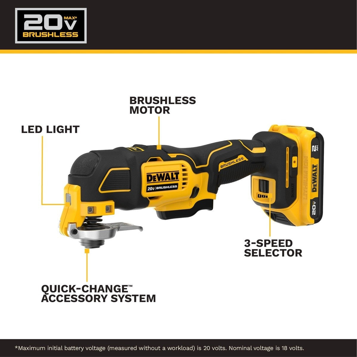 DeWalt DCS356D1 20V MAX XR Brushless Cordless Oscillating Multi-Tool Kit