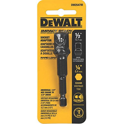 DeWalt DW2547IR 1/4" Hex To 1/2" Square Impact Ready Socket Adapter
