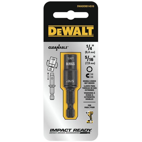 DeWalt DWADEND14516 1/4" & 5/16" Double Ended Nut Driver – 1 Pack