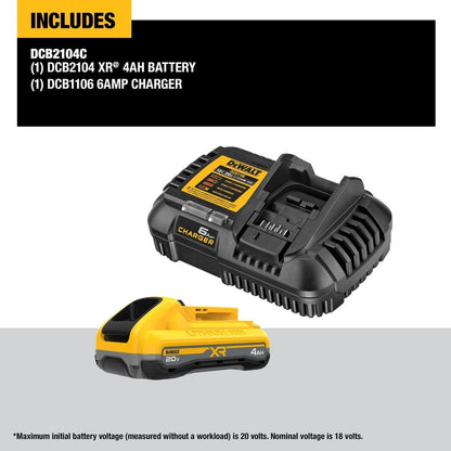 DeWalt DCB2104C 20V MAX XR POWERPACK 4Ah Battery and Charger Kit