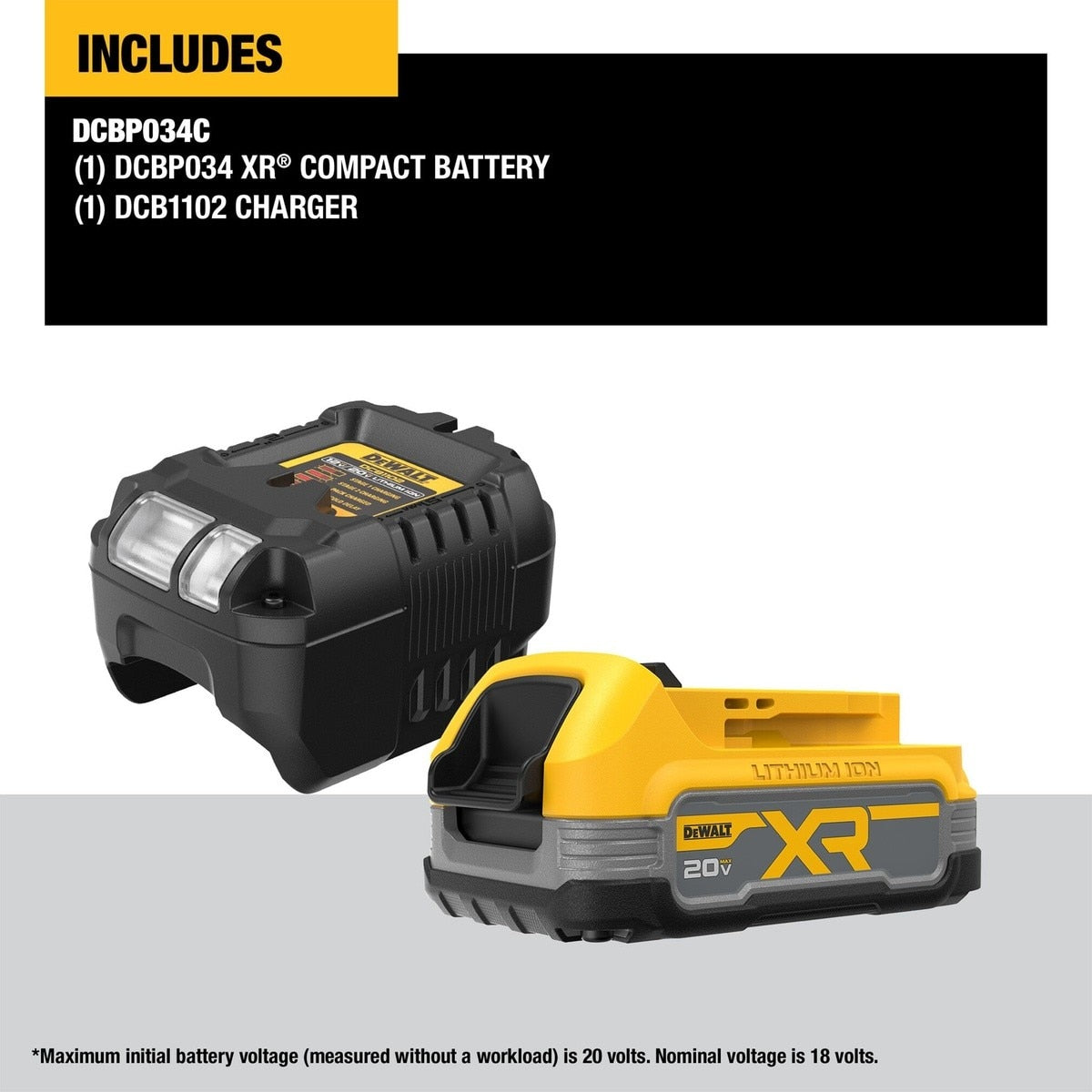 DeWalt DCBP034C 20V MAX Starter Kit with Powerstack Compact Battery and Charger